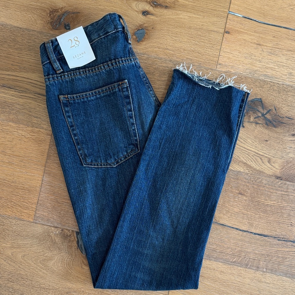 Sezane Midnight Blue Cropped Jeans
